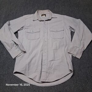 Vintage DeerSkin Melton Flannel Shirt Size Medium Gray Long Sleeve Button Up